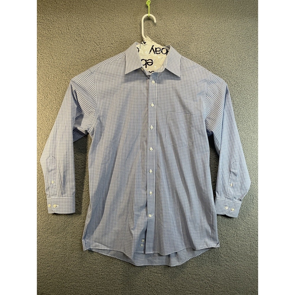 Stafford Long Sleeve ‎ Men's Dress Shirt 16 Plaid
